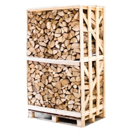 Palette de bois de chauffage en frêne fendu et séché au four, 25 cm