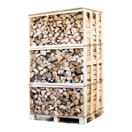 Palette de bois de chauffage en charme fendu et séché au four, 25 cm